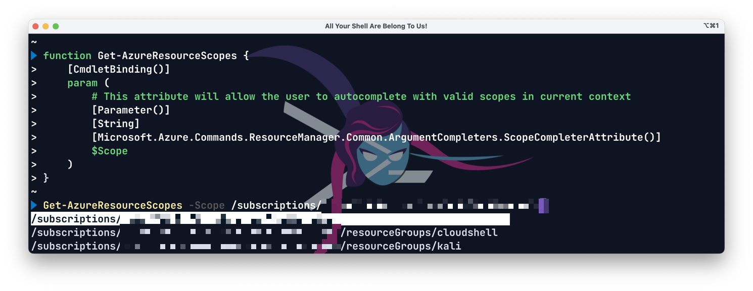 Tab completion for deployment scopes