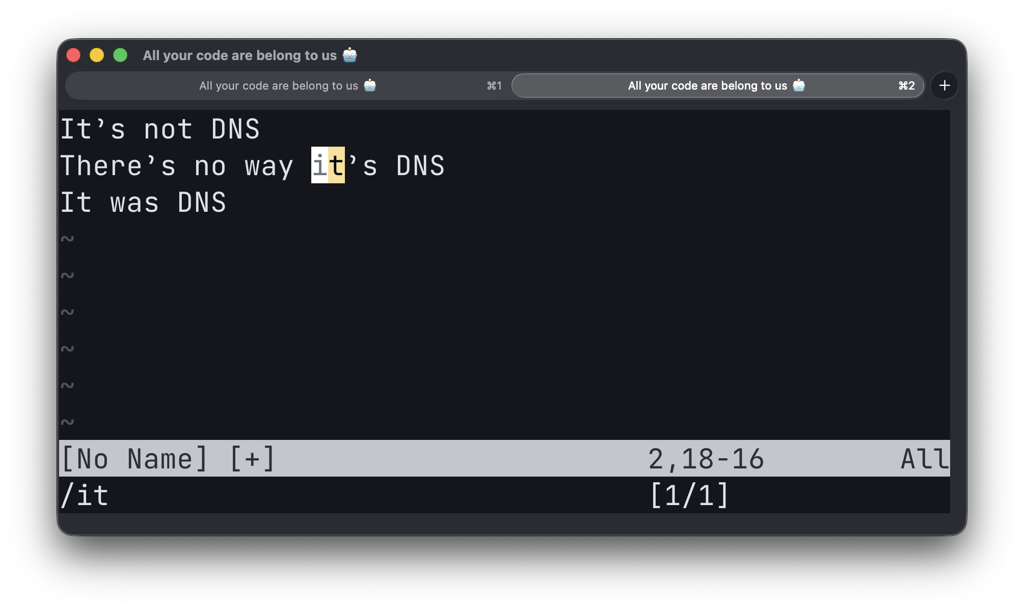 Select all text on line
